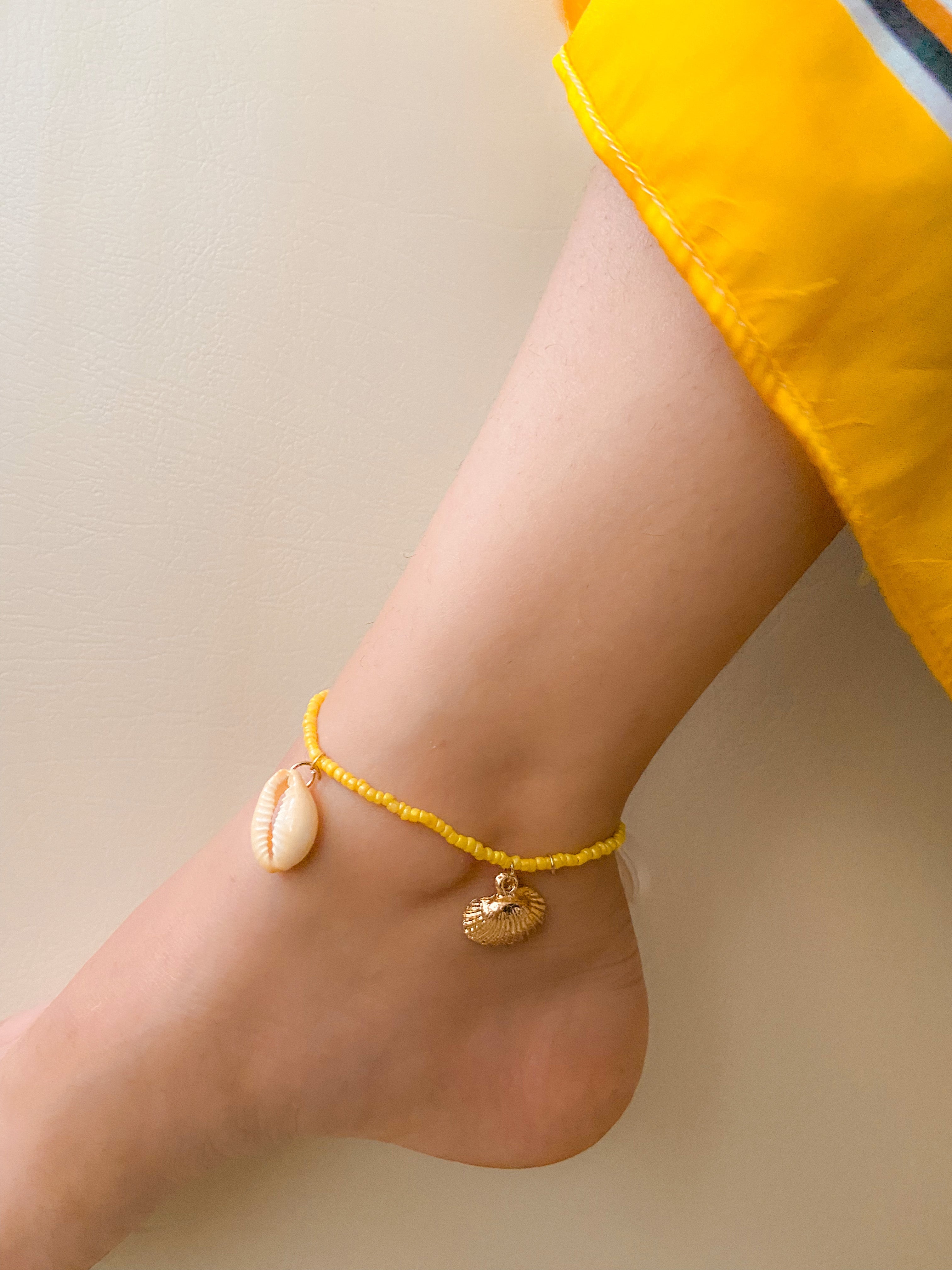 Yellow Boho Anklet